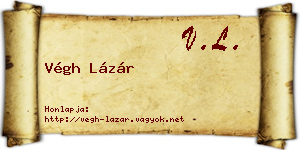 Végh Lázár névjegykártya